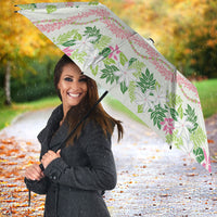 Monstera Tiare Plumeria Lei Pattern Umbrella Green Version