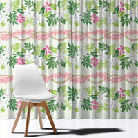 Monstera Tiare Plumeria Lei Pattern Window Curtain Green Version