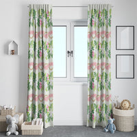 Monstera Tiare Plumeria Lei Pattern Window Curtain Green Version