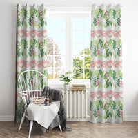 Monstera Tiare Plumeria Lei Pattern Window Curtain Green Version