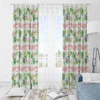 Monstera Tiare Plumeria Lei Pattern Window Curtain Green Version