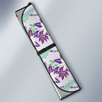 Monstera Tiare Plumeria Lei Pattern Auto Sun Shade Purple Version