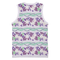 Monstera Tiare Plumeria Lei Pattern Basketball Jersey Purple Version