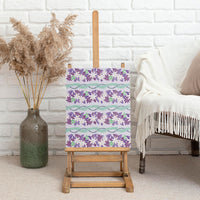 Monstera Tiare Plumeria Lei Pattern Canvas Wall Art Purple Version LT01 - Polynesian Pride