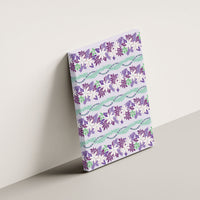 Monstera Tiare Plumeria Lei Pattern Canvas Wall Art Purple Version LT01 - Polynesian Pride
