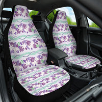 Monstera Tiare Plumeria Lei Pattern Car Seat Cover Purple Version