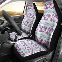 Monstera Tiare Plumeria Lei Pattern Car Seat Cover Purple Version