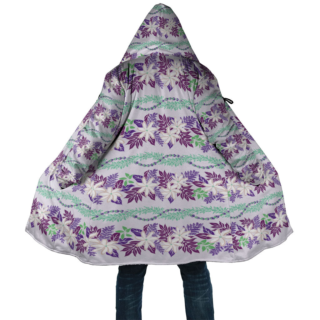 Monstera Tiare Plumeria Lei Pattern Cloak Purple Version