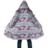 Monstera Tiare Plumeria Lei Pattern Cloak Purple Version