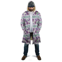 Monstera Tiare Plumeria Lei Pattern Cloak Purple Version