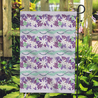 Monstera Tiare Plumeria Lei Pattern Garden Flag Purple Version LT01 Garden Flag Purple - Polynesian Pride