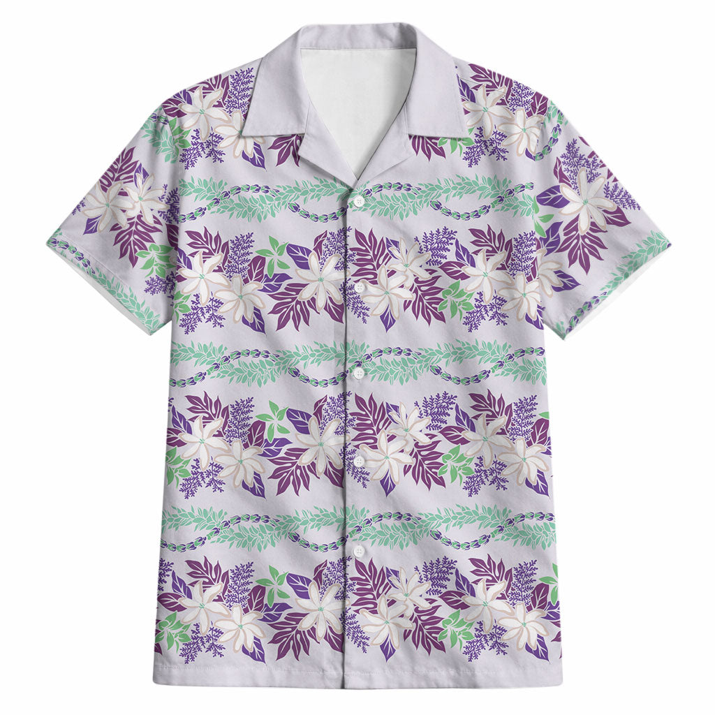 Monstera Tiare Plumeria Lei Pattern Hawaiian Shirt Purple Version LT01 Purple - Polynesian Pride