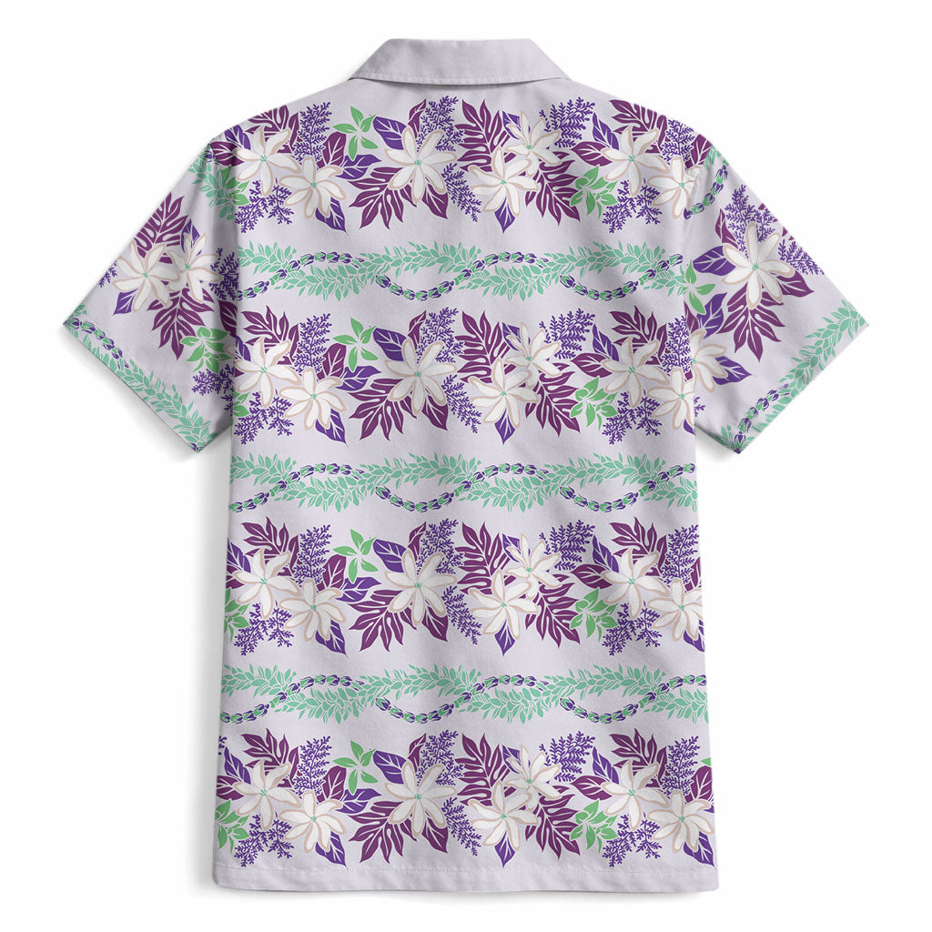 Monstera Tiare Plumeria Lei Pattern Hawaiian Shirt Purple Version LT01 - Polynesian Pride