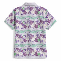 Monstera Tiare Plumeria Lei Pattern Hawaiian Shirt Purple Version LT01 - Polynesian Pride