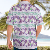 Monstera Tiare Plumeria Lei Pattern Hawaiian Shirt Purple Version LT01 - Polynesian Pride