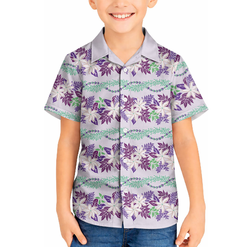 Monstera Tiare Plumeria Lei Pattern Hawaiian Shirt Purple Version LT01 - Polynesian Pride