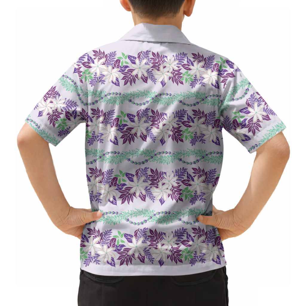 Monstera Tiare Plumeria Lei Pattern Hawaiian Shirt Purple Version LT01 - Polynesian Pride