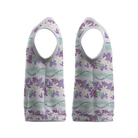 Monstera Tiare Plumeria Lei Pattern Christmas Knitted V-Neck Vest Purple Version