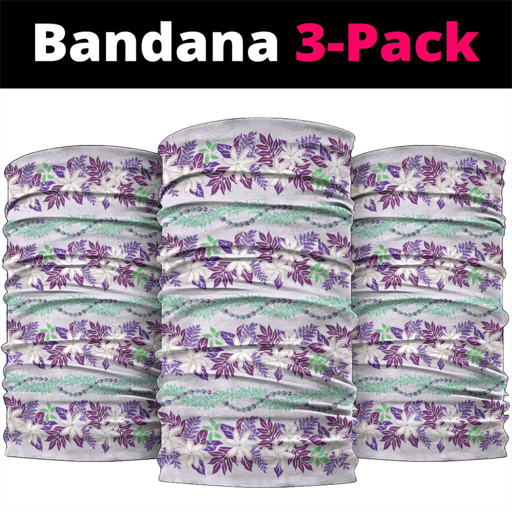 Monstera Tiare Plumeria Lei Pattern Neck Gaiter Purple Version