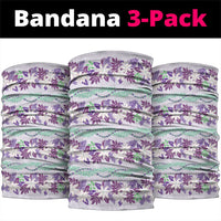 Monstera Tiare Plumeria Lei Pattern Neck Gaiter Purple Version