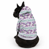 Monstera Tiare Plumeria Lei Pattern Pet Hoodie Purple Version LT01 - Polynesian Pride