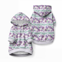 Monstera Tiare Plumeria Lei Pattern Pet Hoodie Purple Version LT01 Pullover Purple - Polynesian Pride