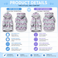 Monstera Tiare Plumeria Lei Pattern Pet Hoodie Purple Version LT01 - Polynesian Pride