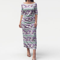 Monstera Tiare Plumeria Lei Pattern Puletasi Purple Version