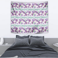 Monstera Tiare Plumeria Lei Pattern Tapestry Purple Version