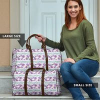 Monstera Tiare Plumeria Lei Pattern Travel Bag Purple Version LT01 - Polynesian Pride