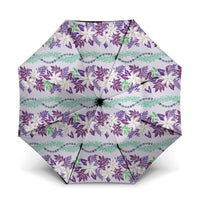 Monstera Tiare Plumeria Lei Pattern Umbrella Purple Version