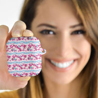 Monstera Tiare Plumeria Lei Pattern AirPods Case Pink Version
