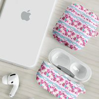 Monstera Tiare Plumeria Lei Pattern AirPods Case Pink Version