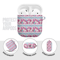 Monstera Tiare Plumeria Lei Pattern AirPods Case Pink Version