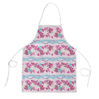 Monstera Tiare Plumeria Lei Pattern Apron Pink Version
