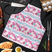Monstera Tiare Plumeria Lei Pattern Apron Pink Version