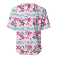 Monstera Tiare Plumeria Lei Pattern Baseball Jersey Pink Version