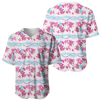 Monstera Tiare Plumeria Lei Pattern Baseball Jersey Pink Version