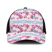 Monstera Tiare Plumeria Lei Pattern Baseball Net Cap Pink Version