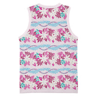 Monstera Tiare Plumeria Lei Pattern Basketball Jersey Pink Version