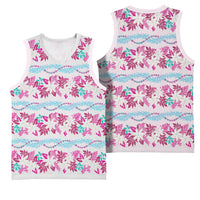 Monstera Tiare Plumeria Lei Pattern Basketball Jersey Pink Version