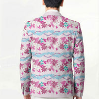 Monstera Tiare Plumeria Lei Pattern Blazer Pink Version LT01 - Polynesian Pride
