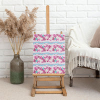 Monstera Tiare Plumeria Lei Pattern Canvas Wall Art Pink Version
