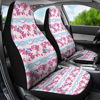 Monstera Tiare Plumeria Lei Pattern Car Seat Cover Pink Version
