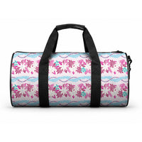 Monstera Tiare Plumeria Lei Pattern Duffle Bag Pink Version