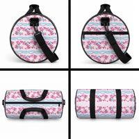 Monstera Tiare Plumeria Lei Pattern Duffle Bag Pink Version