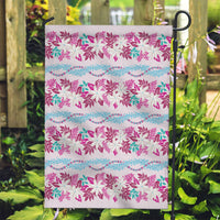 Monstera Tiare Plumeria Lei Pattern Garden Flag Pink Version LT01 Garden Flag Pink - Polynesian Pride