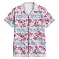 Monstera Tiare Plumeria Lei Pattern Hawaiian Shirt Pink Version