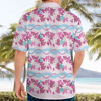 Monstera Tiare Plumeria Lei Pattern Hawaiian Shirt Pink Version