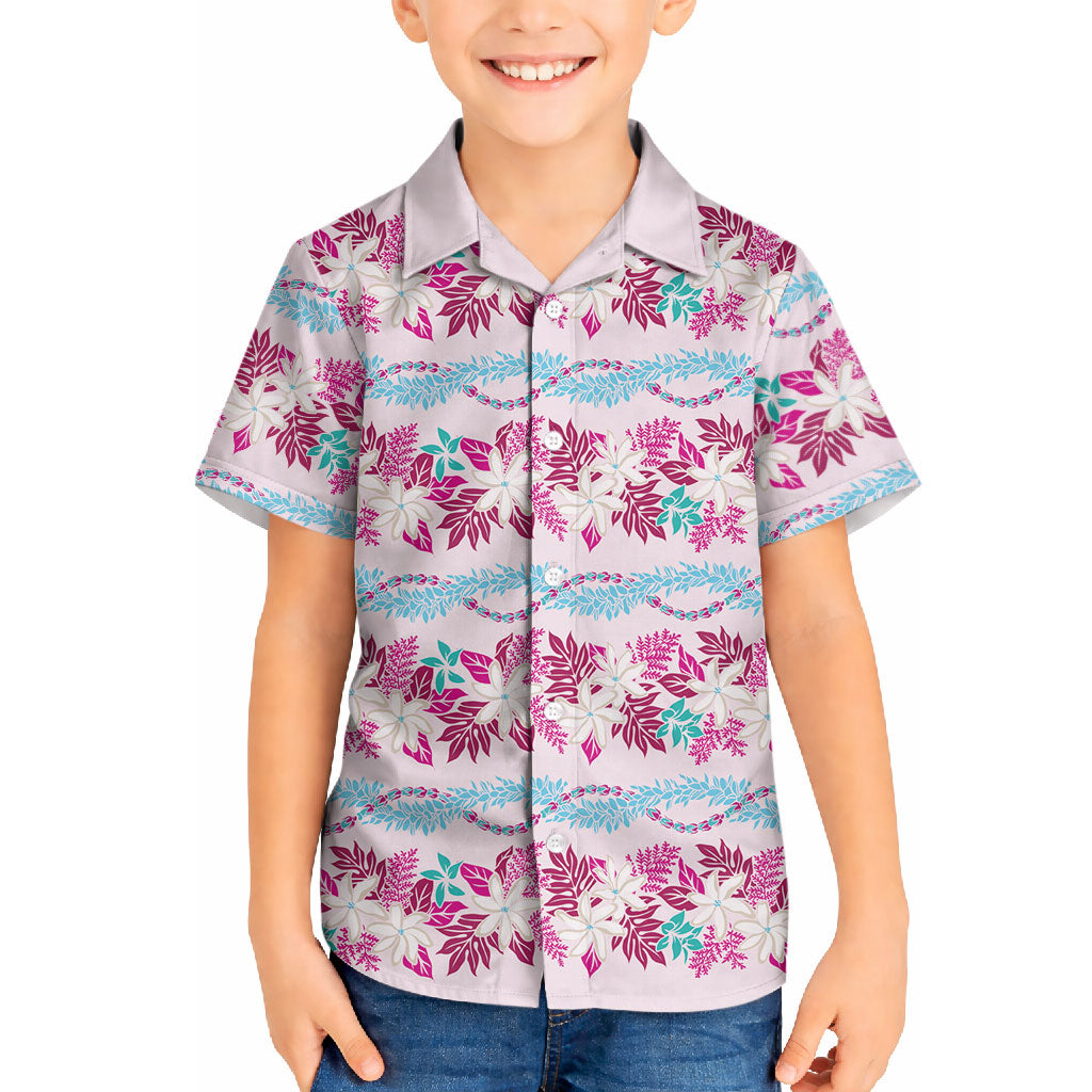 Monstera Tiare Plumeria Lei Pattern Hawaiian Shirt Pink Version